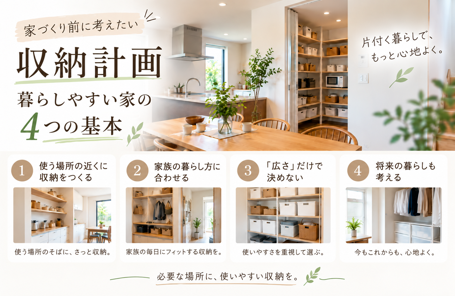 家づくり前に考えたい収納計画|暮らしやすい家の4つの基本